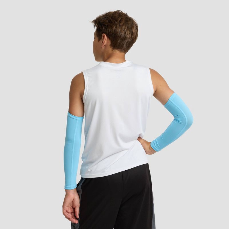slide 2 of 7, Champion Momentum Arm Sleeve S/M Youth 2pk - Blue, 2 ct