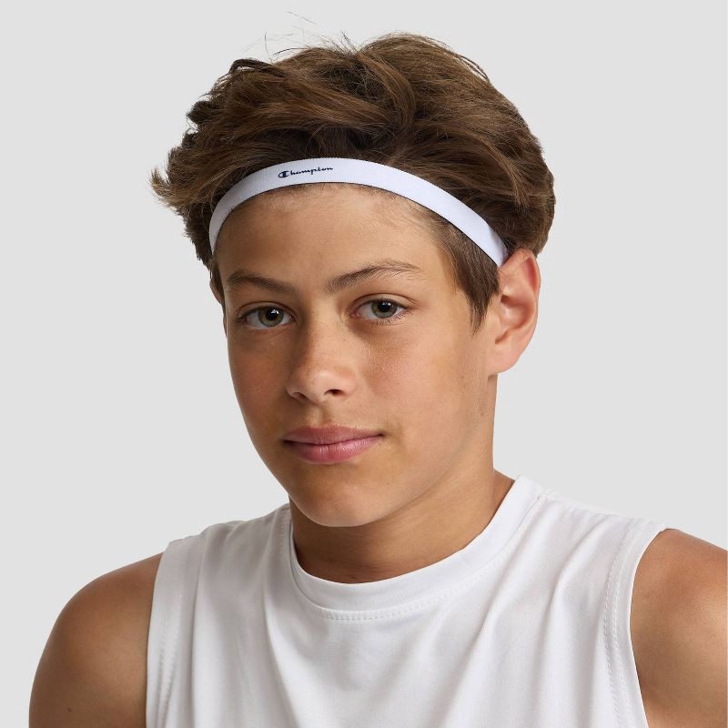 slide 5 of 12, Champion Game-Day Headbands 3pk - Blue/ Gray/White, 3 ct