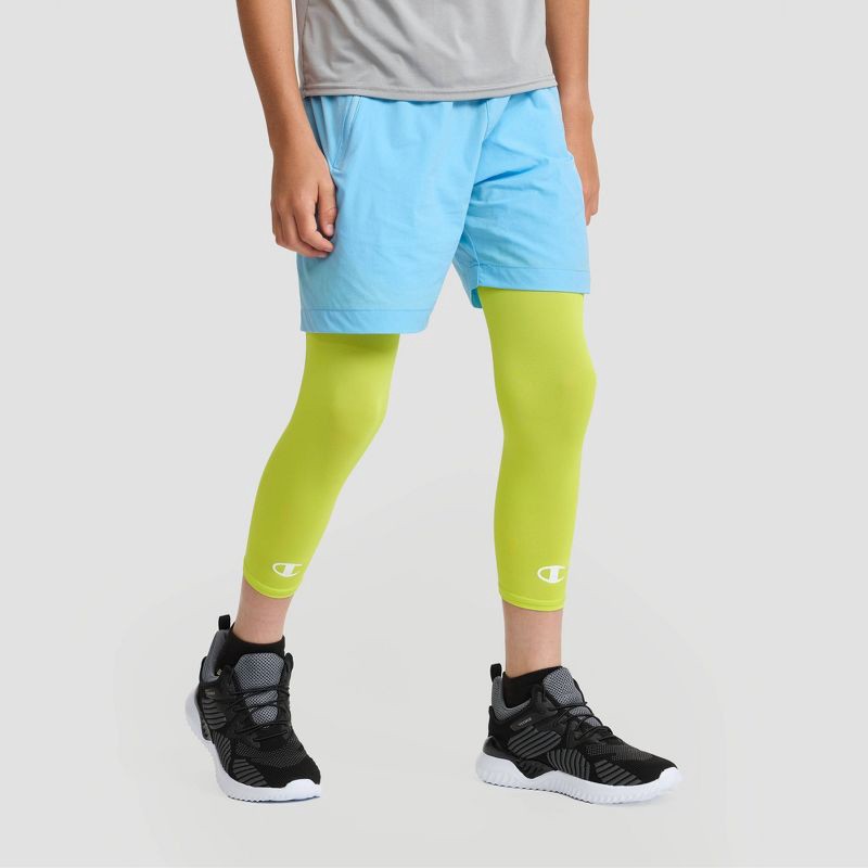 slide 1 of 7, Champion Momentum Leg Sleeve L/XL Youth 2pk - Yellow, 2 ct