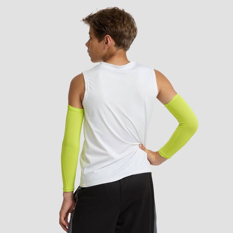 slide 2 of 7, Champion Momentum Arm Sleeve S/M Youth 2pk - Yellow, 2 ct