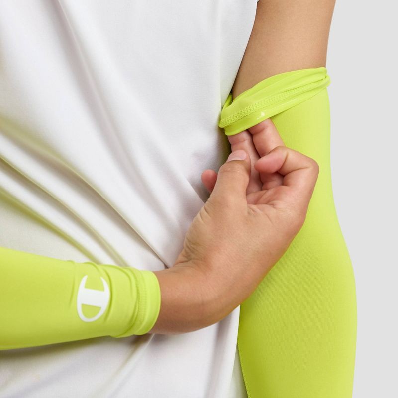 slide 3 of 7, Champion Momentum Arm Sleeve S/M Youth 2pk - Yellow, 2 ct
