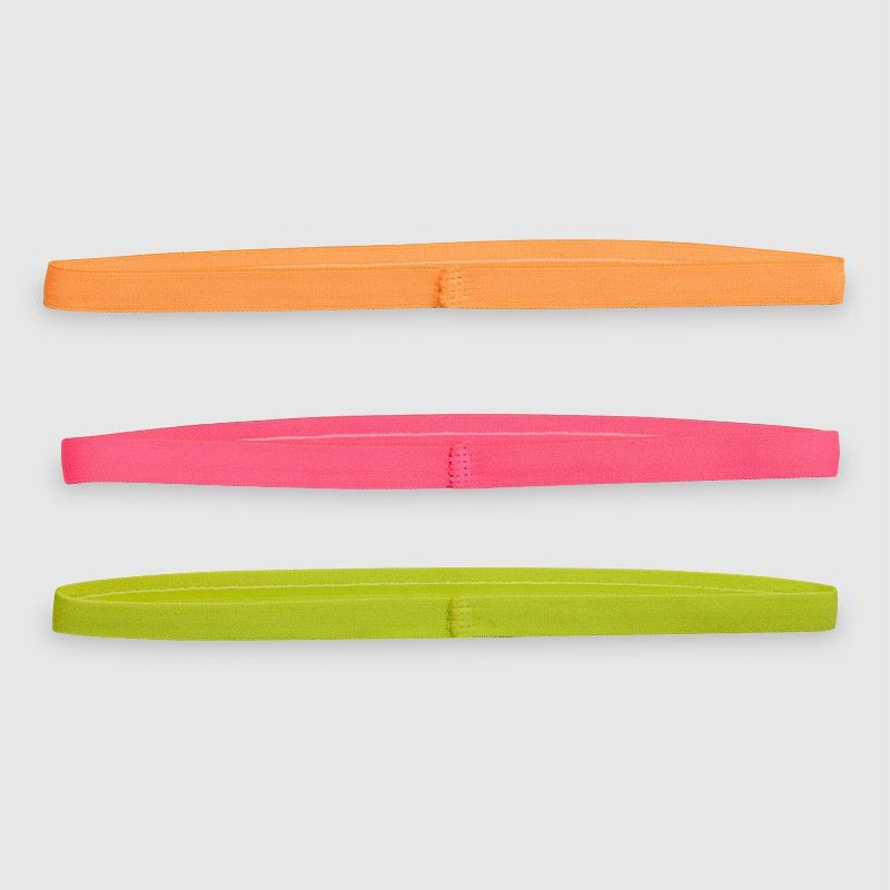 slide 9 of 12, Champion Game-Day Headbands 3pk - Pink/ Yellow/Orange, 3 ct