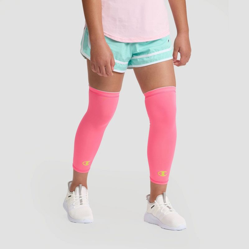 slide 1 of 7, Champion Momentum Leg Sleeve L/XL Youth 2pk - Pink, 2 ct
