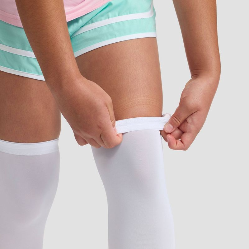 slide 3 of 7, Champion Momentum Leg Sleeve L/XL Youth 2pk - White, 2 ct