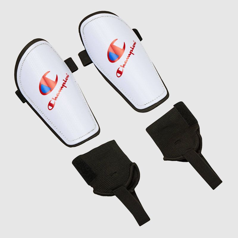 slide 1 of 7, Champion Defender Shin Guards - White L, 1 ct