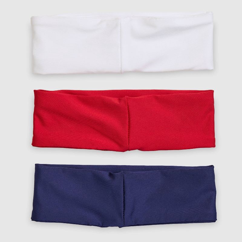 slide 9 of 12, Champion Legend Headband 3pk - White/ Red/ Blue, 3 ct