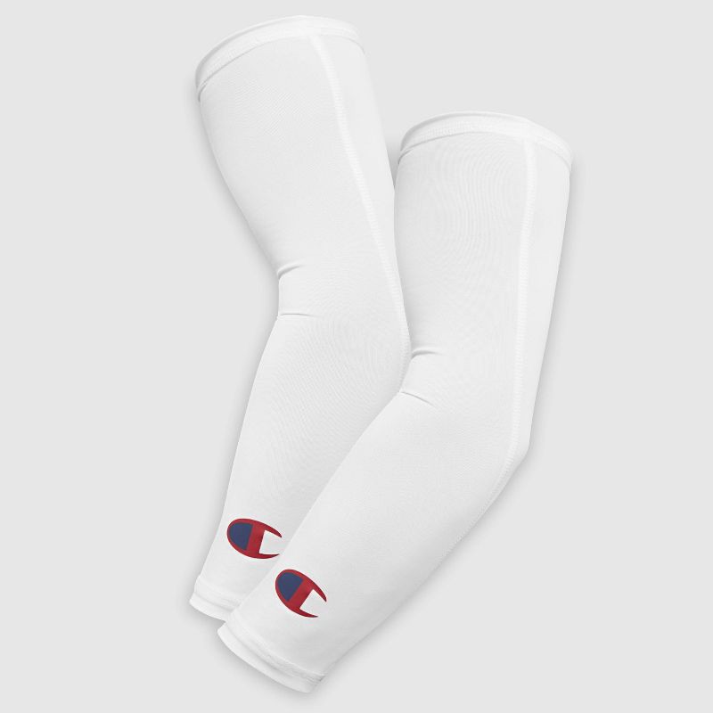 slide 4 of 7, Champion Momentum Arm Sleeve L/XL Youth 2pk - White, 2 ct