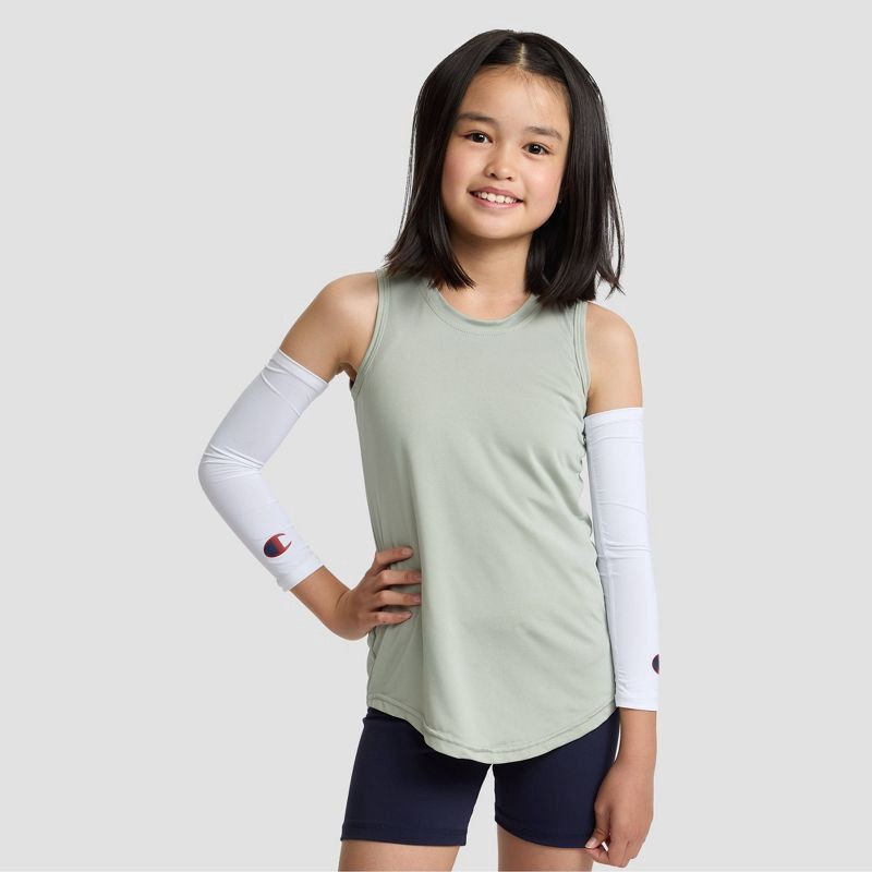 slide 1 of 7, Champion Momentum Arm Sleeve L/XL Youth 2pk - White, 2 ct