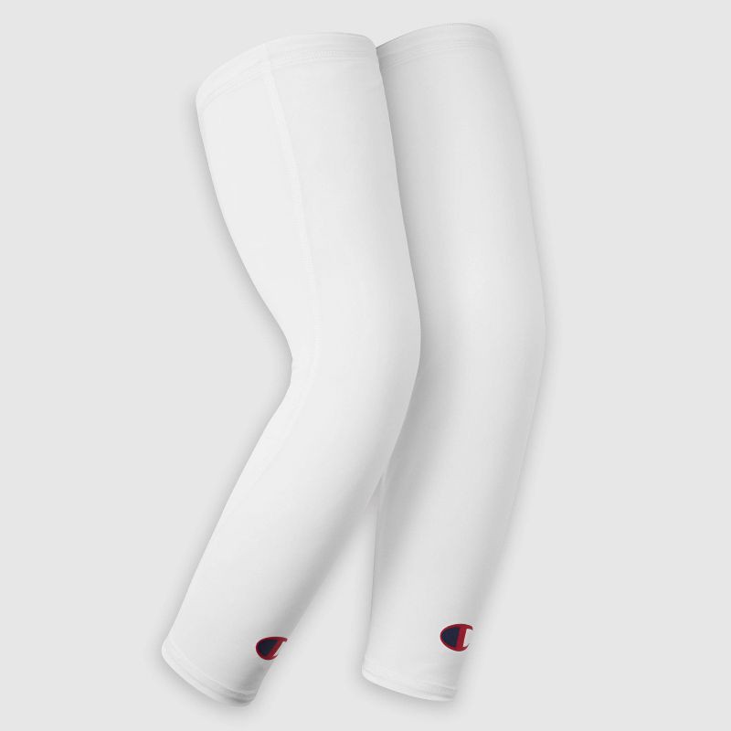 slide 4 of 7, Champion Momentum Leg Sleeve S/M Youth 2pk - White, 2 ct
