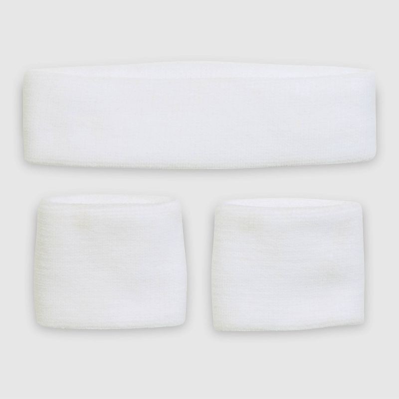 slide 5 of 8, Champion Varsity Headbands+ Wristbands 3pk - White, 3 ct