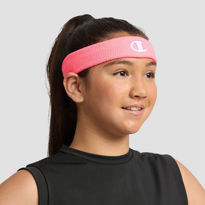 slide 3 of 12, Champion Varsity Headbands 3pk Blue/Pink/Yellow, 3 ct