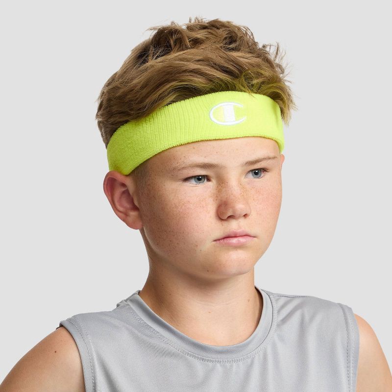 slide 5 of 12, Champion Varsity Headbands 3pk Blue/Pink/Yellow, 3 ct