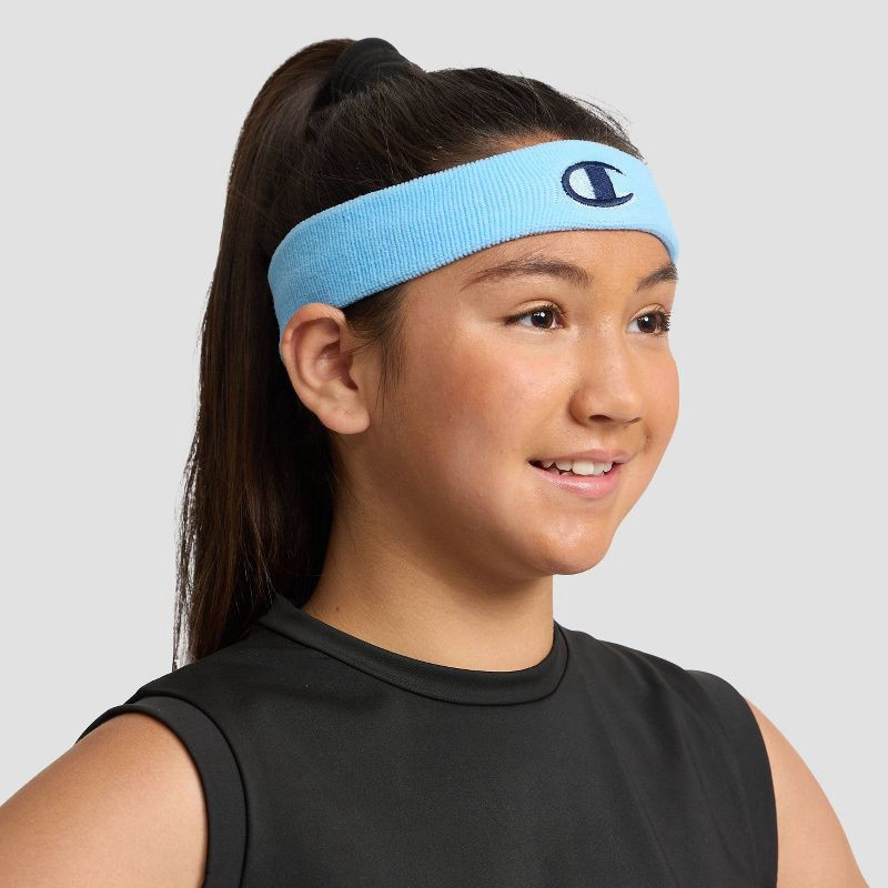 slide 1 of 12, Champion Varsity Headbands 3pk Blue/Pink/Yellow, 3 ct