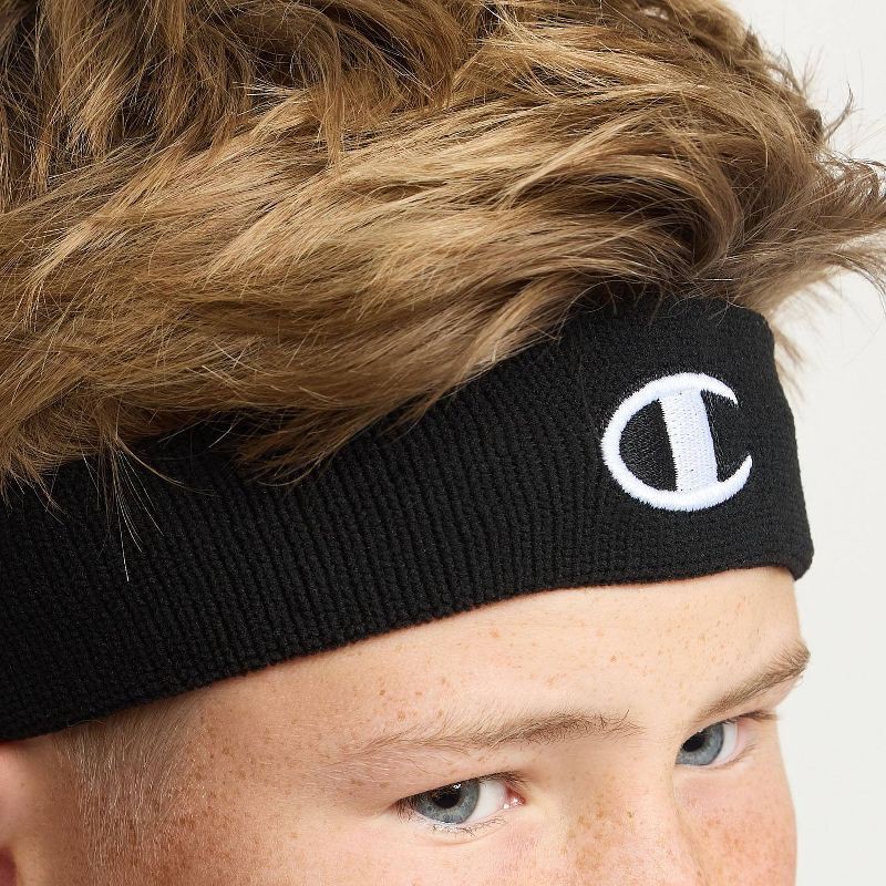slide 3 of 8, Champion Varsity Headbands+Wristbands 3pk - Black, 3 ct