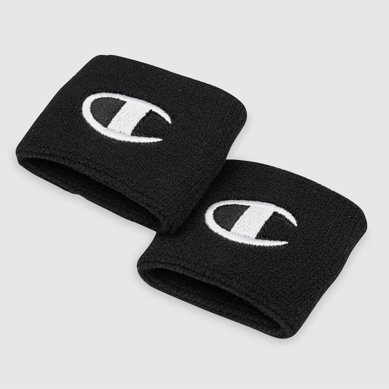 slide 7 of 8, Champion Varsity Headbands+Wristbands 3pk - Black, 3 ct