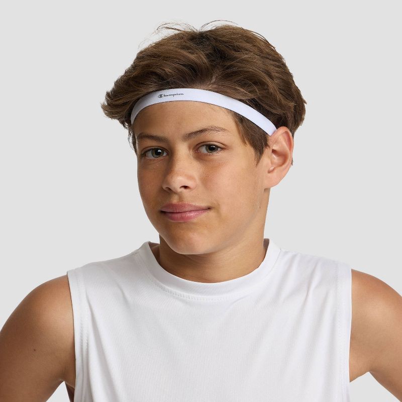 slide 5 of 12, Champion Game-Day Headbands 3pk - Black/ White/Gray, 3 ct