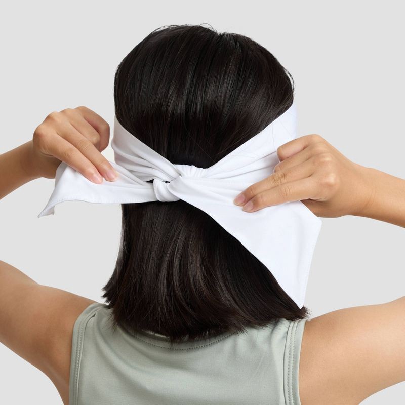 slide 3 of 9, Champion Legend Tie Headband - White, 1 ct