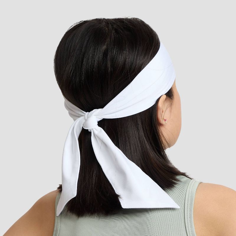 slide 4 of 9, Champion Legend Tie Headband - White, 1 ct