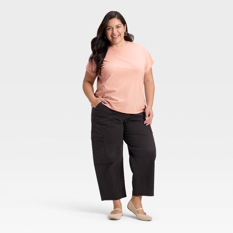 slide 3 of 4, Women's Short Sleeve Crewneck T-Shirt - Universal Thread™ Pink XXL, 1 ct