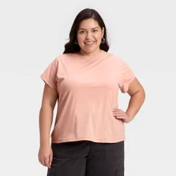 Women's Short Sleeve Crewneck T-Shirt - Universal Thread™ Pink XXL
