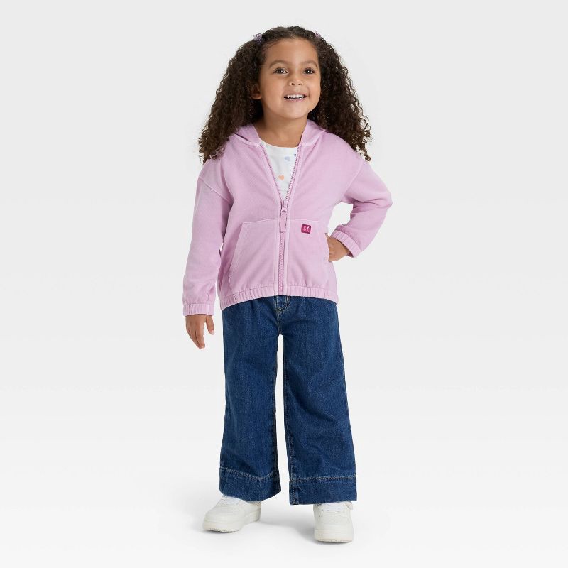 slide 2 of 4, Toddler Girls' Zip-Up French Terry Hoodie - Cat & Jack™ Lavender 4T, 1 ct