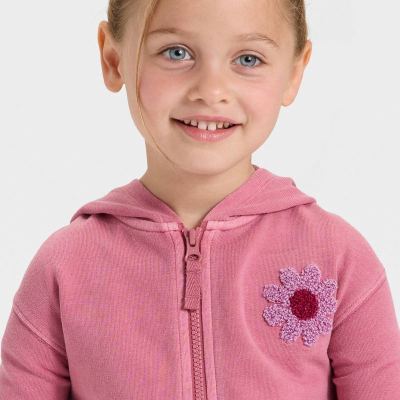 slide 2 of 4, Toddler Girls' Zip-Up French Terry Hoodie - Cat & Jack™ Pink 2T, 1 ct