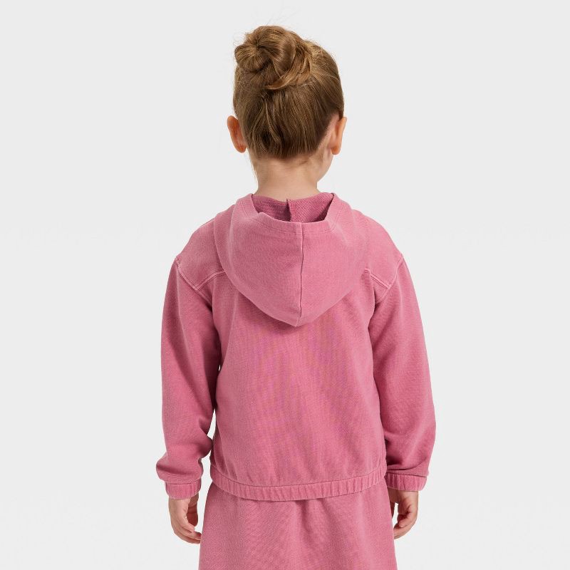 slide 4 of 4, Toddler Girls' Zip-Up French Terry Hoodie - Cat & Jack™ Pink 3T, 1 ct