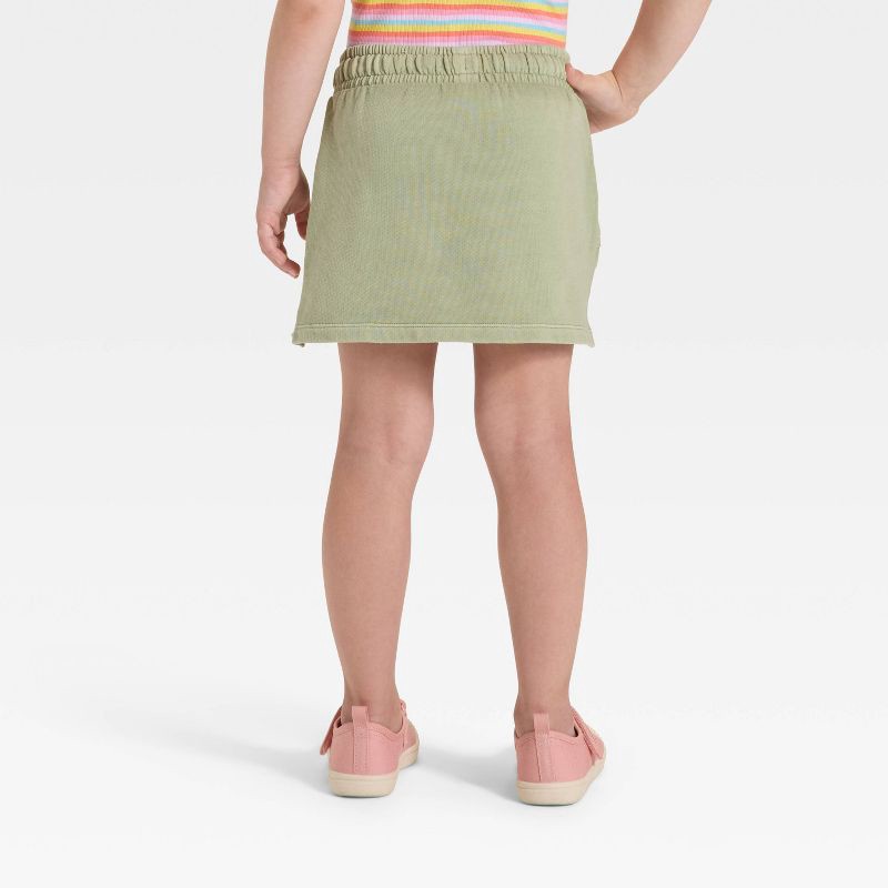 slide 2 of 3, Toddler Girls' French Terry Skort - Cat & Jack™ Light Olive Green 2T, 1 ct