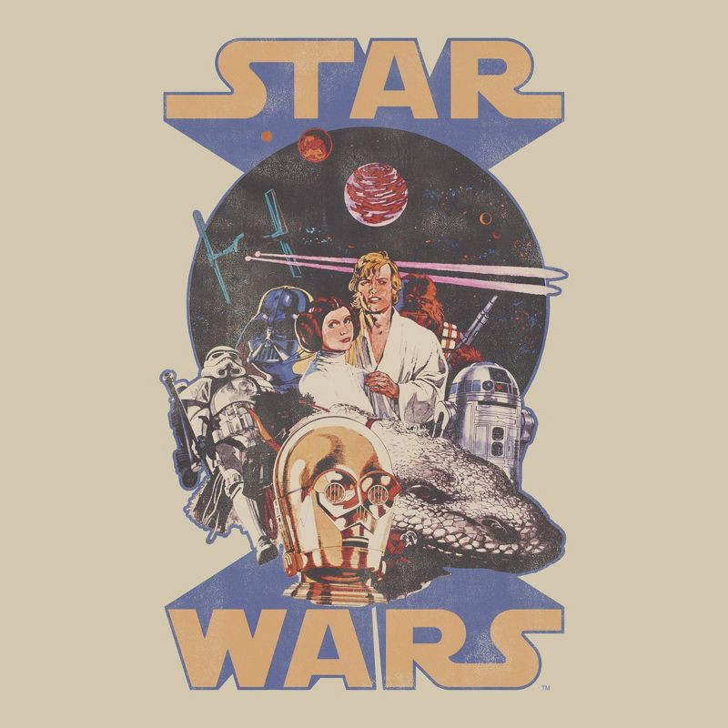 slide 3 of 3, Men's Star Wars Retro Graphic T-Shirt - Beige S, 1 ct