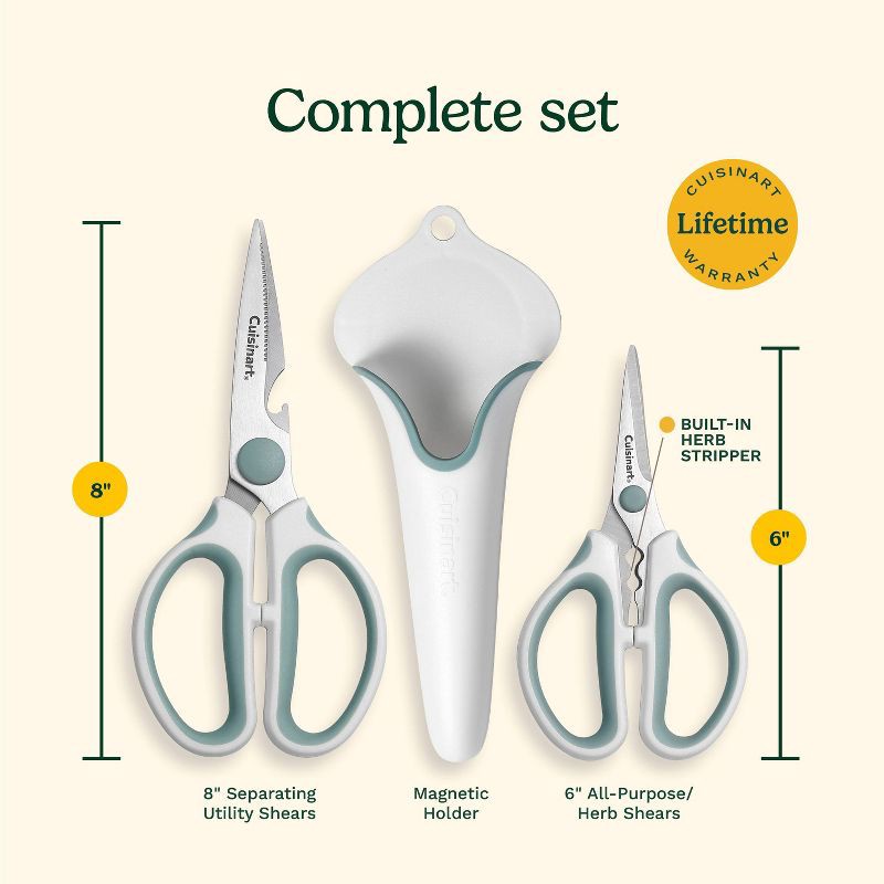 slide 12 of 12, Cuisinart 3pc Shears Set in Magnetic Holder, 3 ct