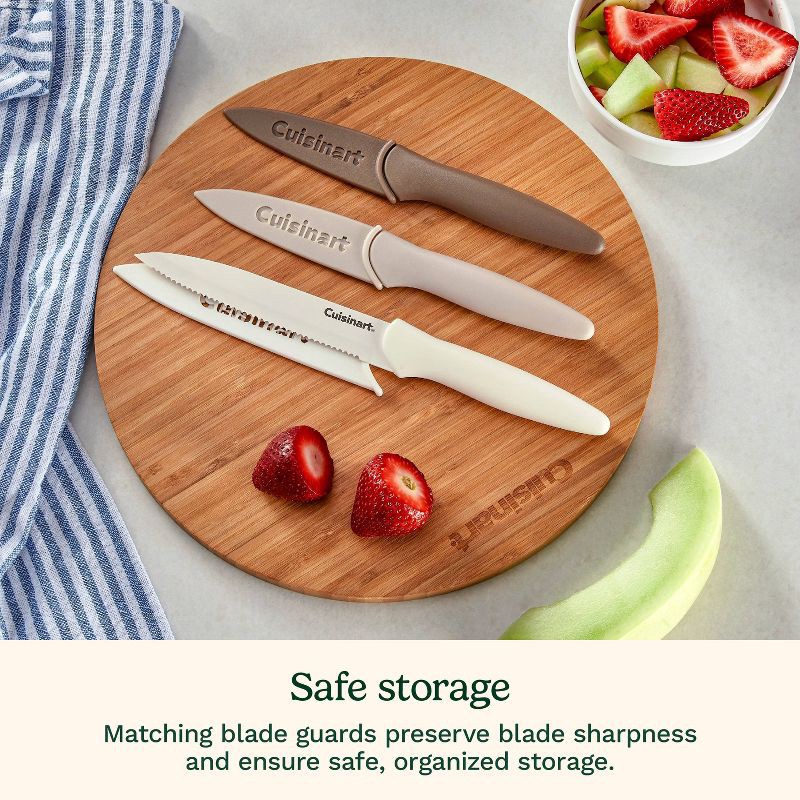 slide 4 of 6, Cuisinart Advantage 6pc Nonstick Utility and Paring Knife Set with Blade Guards Cafe Au Lait, 6 ct