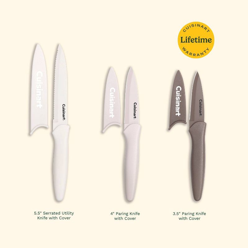 slide 6 of 6, Cuisinart Advantage 6pc Nonstick Utility and Paring Knife Set with Blade Guards Cafe Au Lait, 6 ct