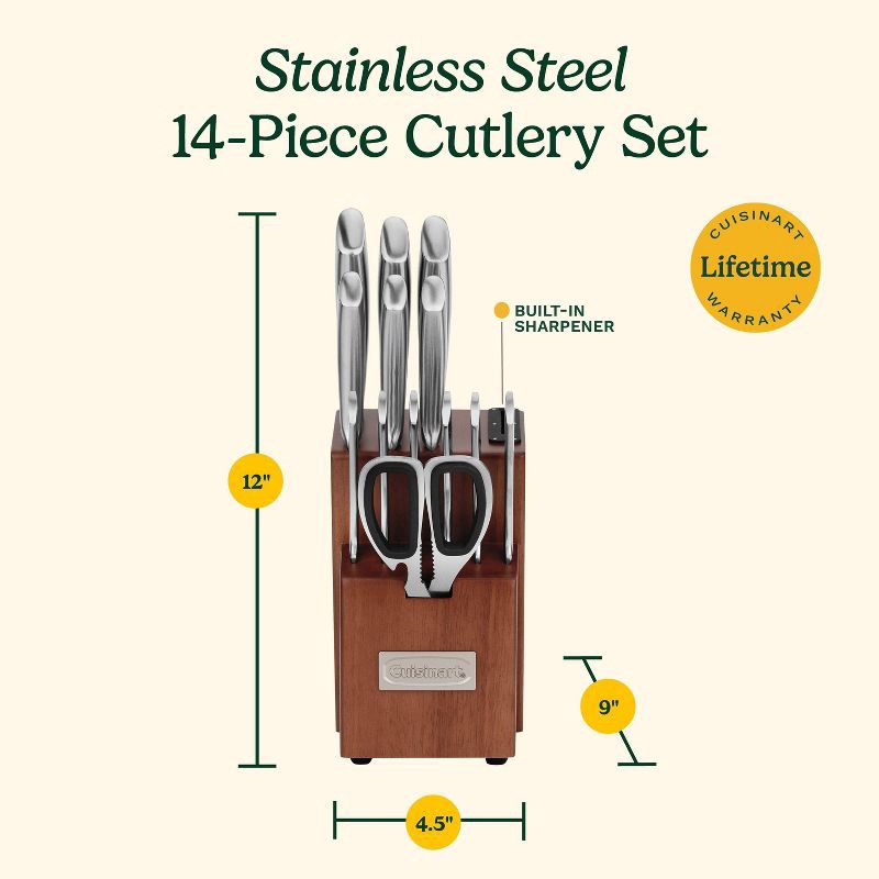 slide 10 of 10, Cuisinart Classic 14pc Stainless Steel Cutlery Block Set, 14 ct