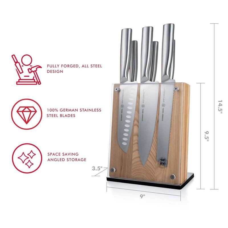 slide 3 of 10, Schmidt Bros Cutlery 7pc Foundry Knife Block Set, 7 ct