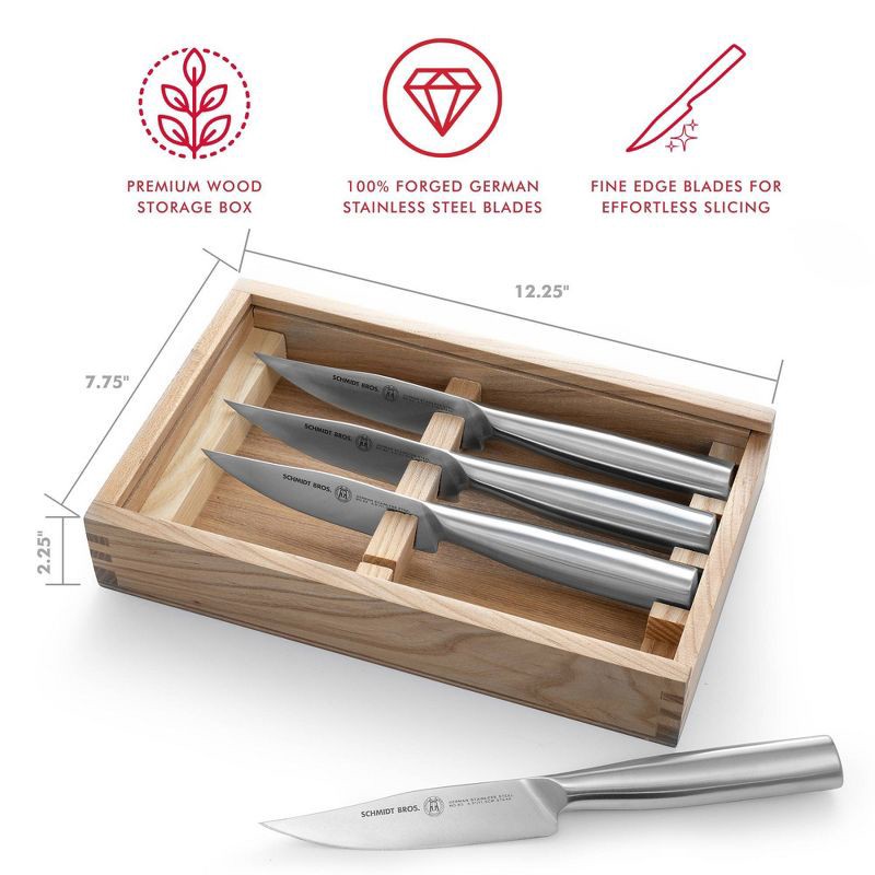 slide 4 of 8, Schmidt Bros Cutlery 4pc Foundry Steak Knife Set, 4 ct