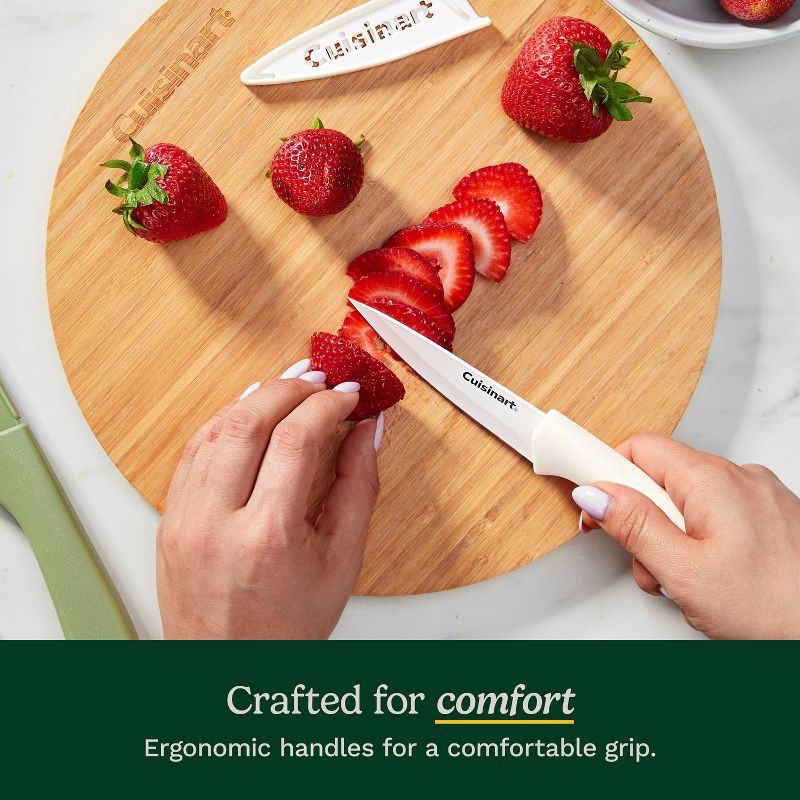 slide 7 of 10, Cuisinart Advantage 12pc Ceramic-Coated Color Knife Set with Blade Guards Muted Meadow, 12 ct