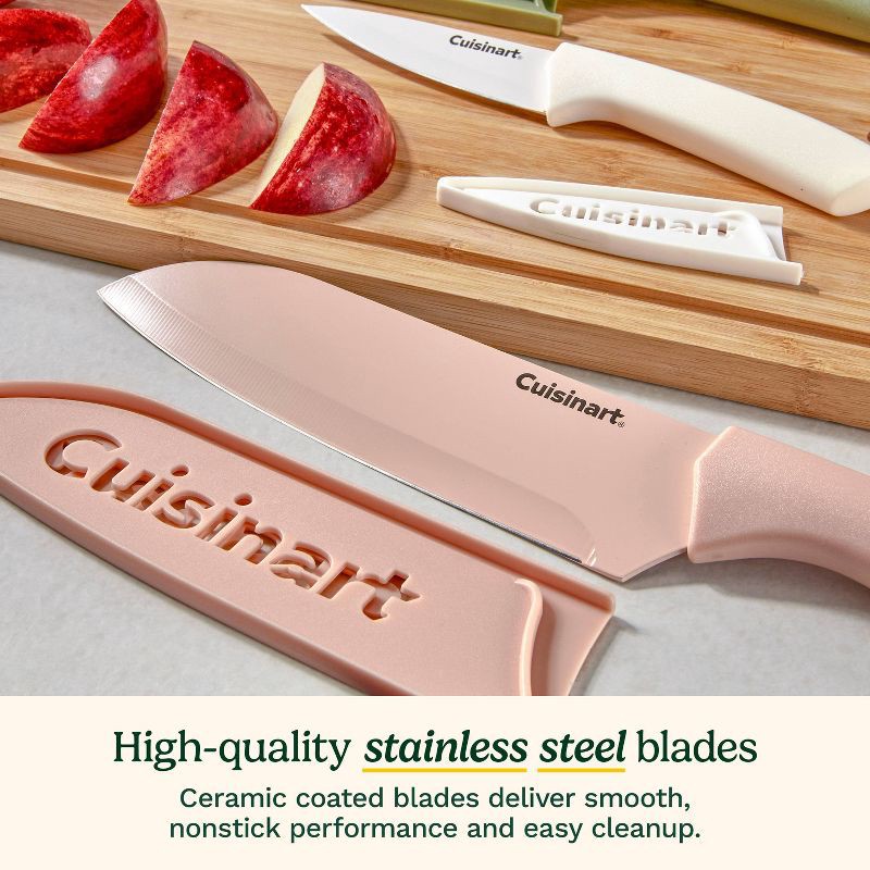 slide 8 of 10, Cuisinart Advantage 12pc Ceramic-Coated Color Knife Set with Blade Guards Muted Meadow, 12 ct