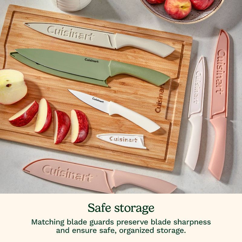 slide 9 of 10, Cuisinart Advantage 12pc Ceramic-Coated Color Knife Set with Blade Guards Muted Meadow, 12 ct