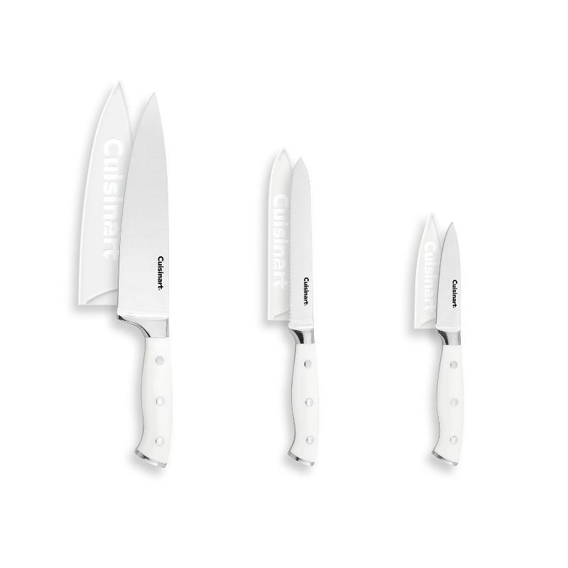 slide 1 of 10, Cuisinart Classic White Triple Rivet 6pc Chef Set with Blade Guards, 6 ct