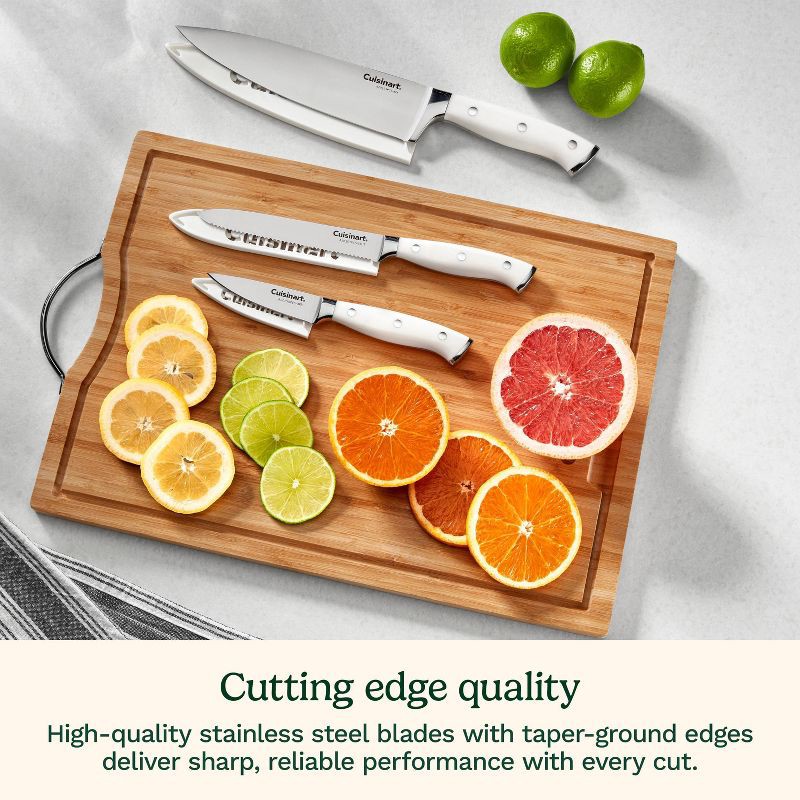 slide 7 of 10, Cuisinart Classic White Triple Rivet 6pc Chef Set with Blade Guards, 6 ct