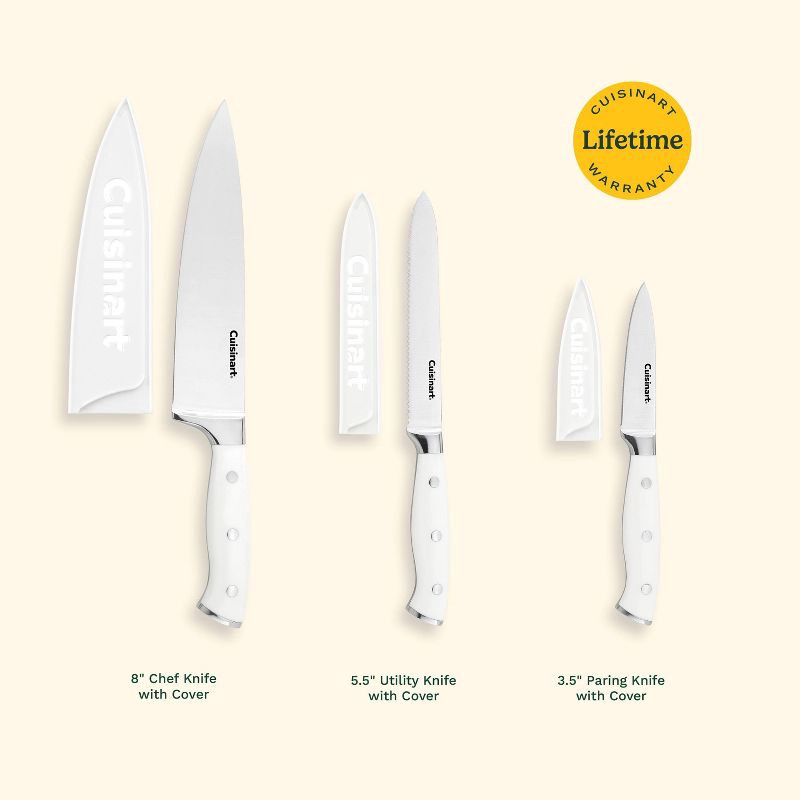 slide 10 of 10, Cuisinart Classic White Triple Rivet 6pc Chef Set with Blade Guards, 6 ct