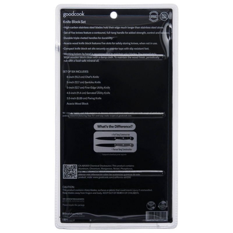 slide 3 of 9, GoodCook 6pc Knife Block Set, 6 ct