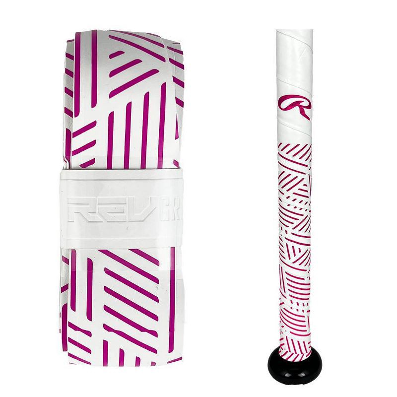 slide 2 of 3, Rawlings 0.25'' Rawlings REV Grip - Pink/White, 1 ct