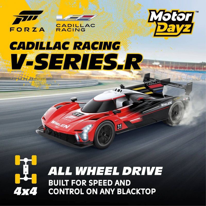 slide 2 of 8, Motor Dayz RC 4x4 Forza Cadillac V Series.R - 1:8 Scale Red, 1 ct