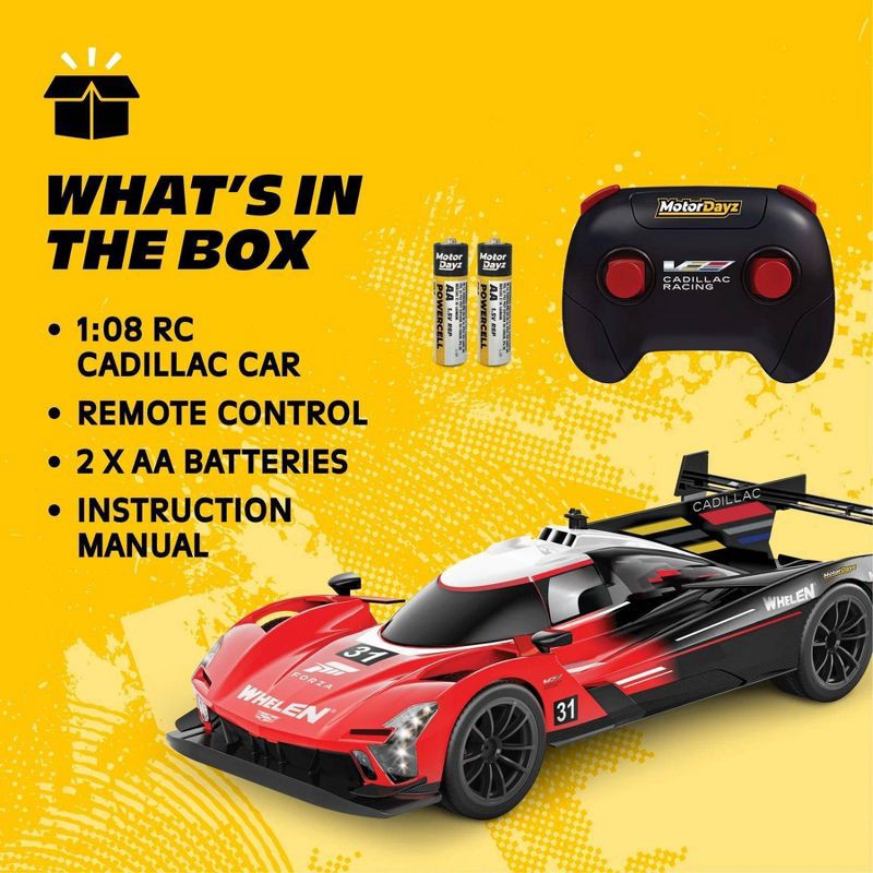 slide 6 of 8, Motor Dayz RC 4x4 Forza Cadillac V Series.R - 1:8 Scale Red, 1 ct
