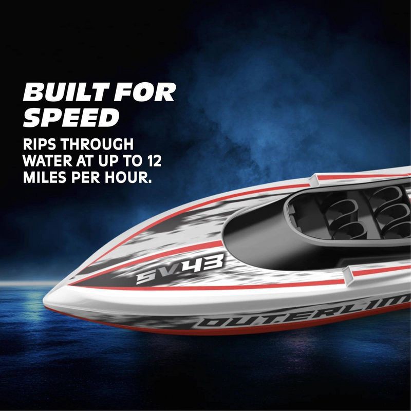 slide 2 of 5, Motor Dayz RC 20" Dual Propeller Outerlimits Speed Boat, 1 ct
