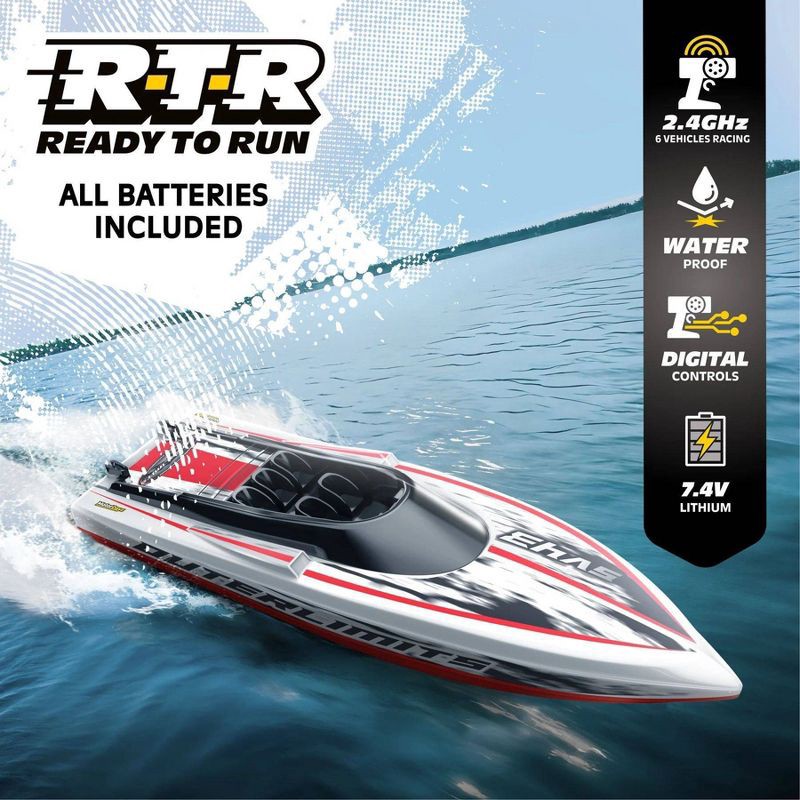 slide 3 of 5, Motor Dayz RC 20" Dual Propeller Outerlimits Speed Boat, 1 ct