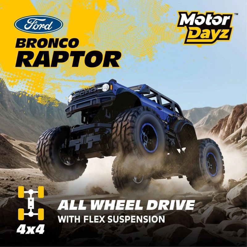 slide 2 of 8, Motor Dayz RC 4x4 Heavy Metal Ford Bronco - 1:18 Scale Blue, 1 ct