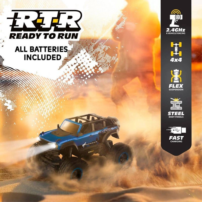 slide 4 of 8, Motor Dayz RC 4x4 Heavy Metal Ford Bronco - 1:18 Scale Blue, 1 ct