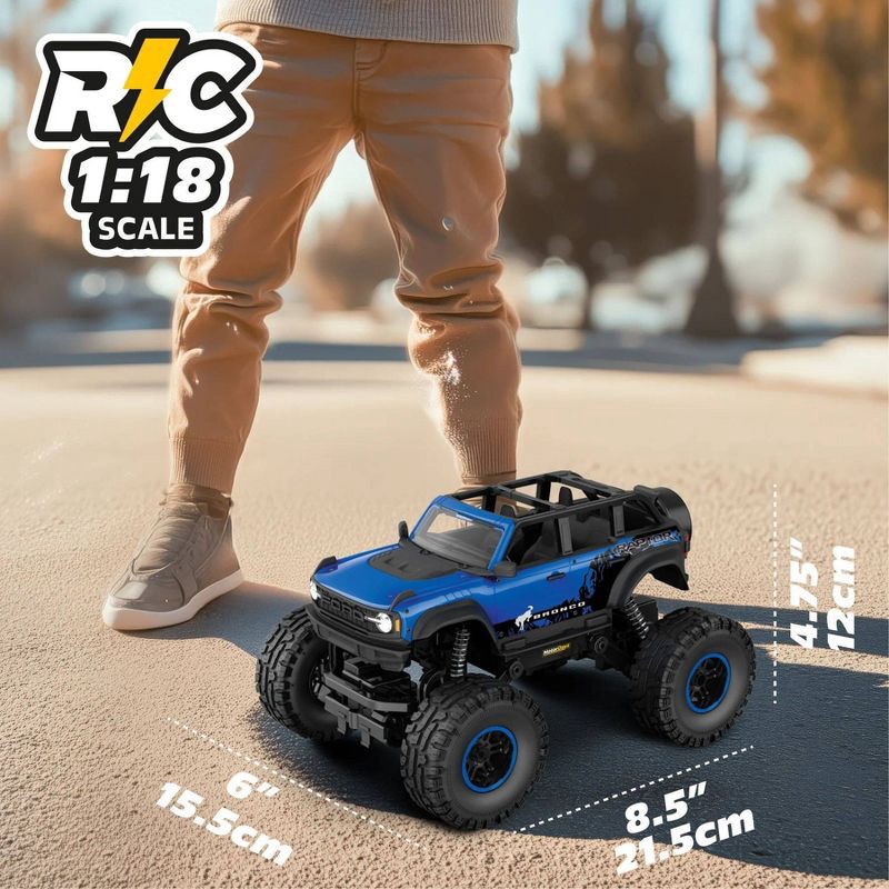 slide 5 of 8, Motor Dayz RC 4x4 Heavy Metal Ford Bronco - 1:18 Scale Blue, 1 ct